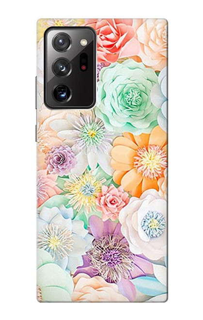 W3705 Fleur florale pastel Etui Coque Housse et Flip Housse Cuir pour Samsung Galaxy Note 20 Ultra, Ultra 5G
