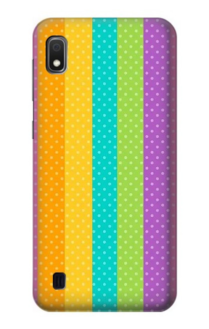 W3678 Vertical arc-en-ciel coloré Etui Coque Housse et Flip Housse Cuir pour Samsung Galaxy A10