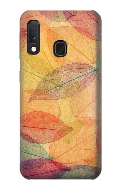 W3686 Automne Feuille Automne Etui Coque Housse et Flip Housse Cuir pour Samsung Galaxy A20e