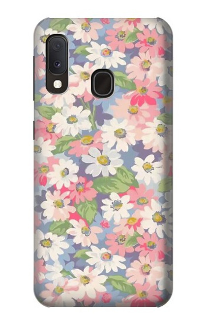 W3688 Motif d'art floral floral Etui Coque Housse et Flip Housse Cuir pour Samsung Galaxy A20e