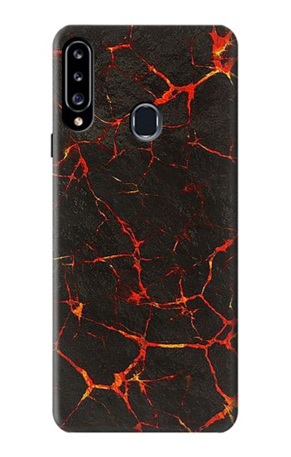 W3696 Magma de lave Etui Coque Housse et Flip Housse Cuir pour Samsung Galaxy A20s