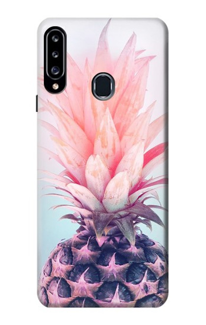 W3711 Ananas rose Etui Coque Housse et Flip Housse Cuir pour Samsung Galaxy A20s