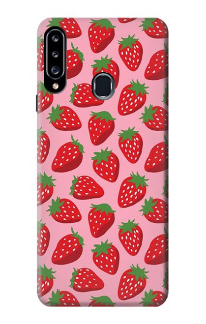 W3719 Modèle de fraise Etui Coque Housse et Flip Housse Cuir pour Samsung Galaxy A20s