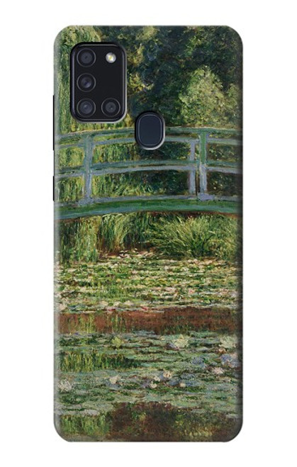 W3674 Claude Monet La passerelle japonaise et la piscine de nénuphars Etui Coque Housse et Flip Housse Cuir pour Samsung Galaxy A21s