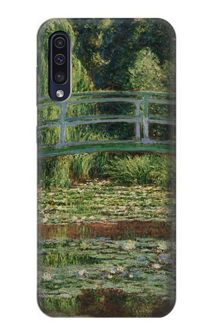 W3674 Claude Monet La passerelle japonaise et la piscine de nénuphars Etui Coque Housse et Flip Housse Cuir pour Samsung Galaxy A50