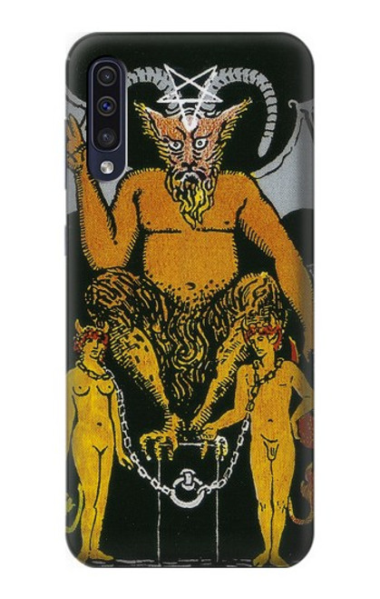 W3740 Carte de tarot le diable Etui Coque Housse et Flip Housse Cuir pour Samsung Galaxy A70