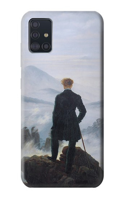 W3789 Wanderer above the Sea of Fog Etui Coque Housse et Flip Housse Cuir pour Samsung Galaxy A51