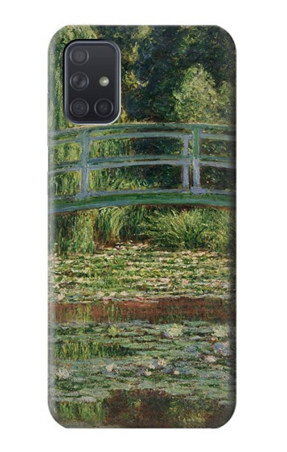 W3674 Claude Monet La passerelle japonaise et la piscine de nénuphars Etui Coque Housse et Flip Housse Cuir pour Samsung Galaxy A71