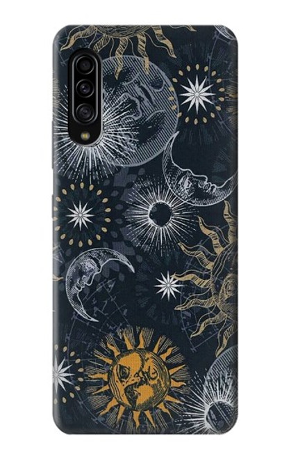 W3702 Lune et soleil Etui Coque Housse et Flip Housse Cuir pour Samsung Galaxy A90 5G