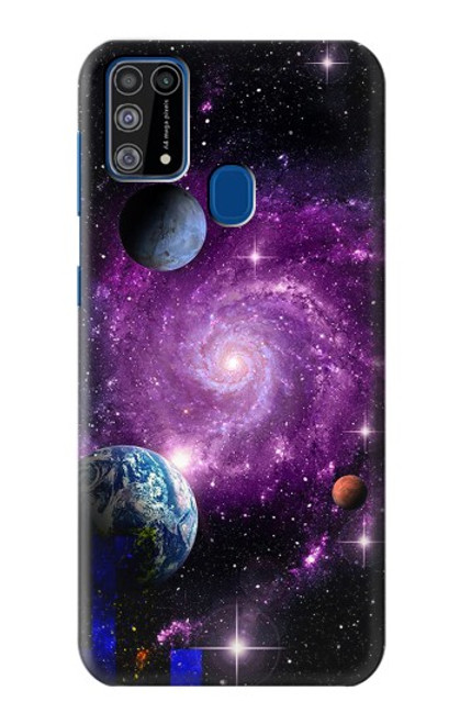 W3689 Planète spatiale Galaxy Etui Coque Housse et Flip Housse Cuir pour Samsung Galaxy M31