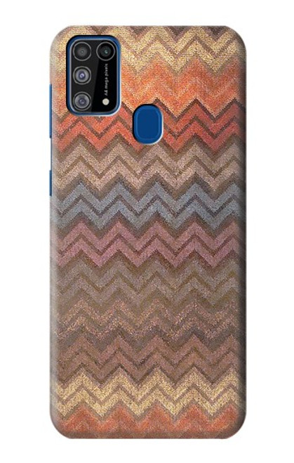 W3752 Motif de tissu en zigzag imprimé graphique Etui Coque Housse et Flip Housse Cuir pour Samsung Galaxy M31