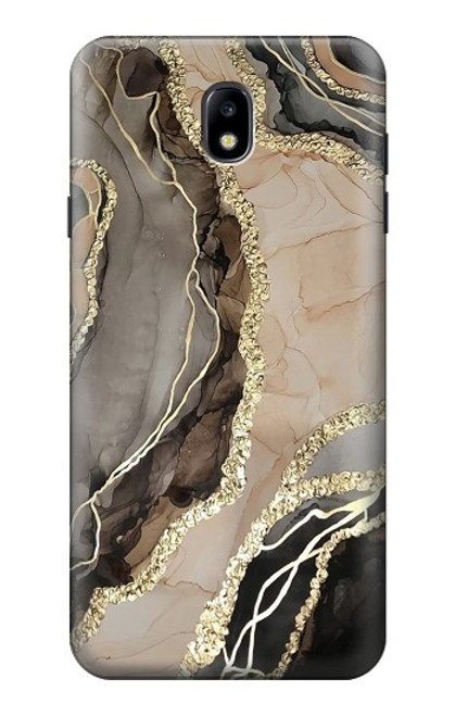 W3700 Imprimé graphique or marbré Etui Coque Housse et Flip Housse Cuir pour Samsung Galaxy J7 (2018), J7 Aero, J7 Top, J7 Aura, J7 Crown, J7 Refine, J7 Eon, J7 V 2nd Gen, J7 Star