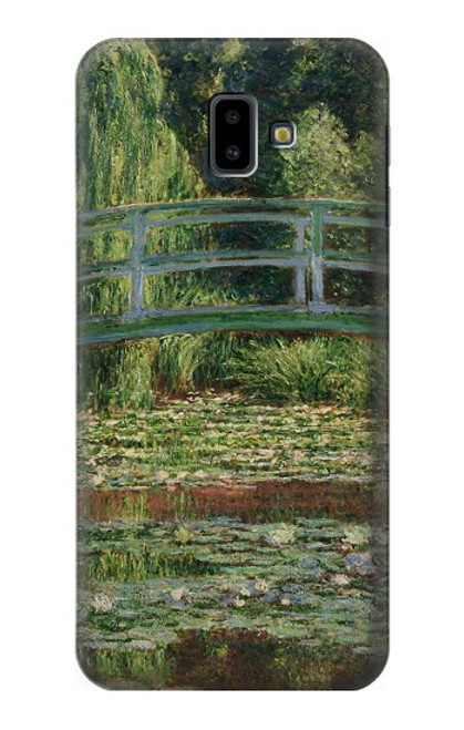 W3674 Claude Monet La passerelle japonaise et la piscine de nénuphars Etui Coque Housse et Flip Housse Cuir pour Samsung Galaxy J6+ (2018), J6 Plus (2018)