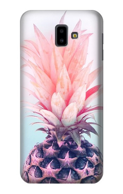 W3711 Ananas rose Etui Coque Housse et Flip Housse Cuir pour Samsung Galaxy J6+ (2018), J6 Plus (2018)