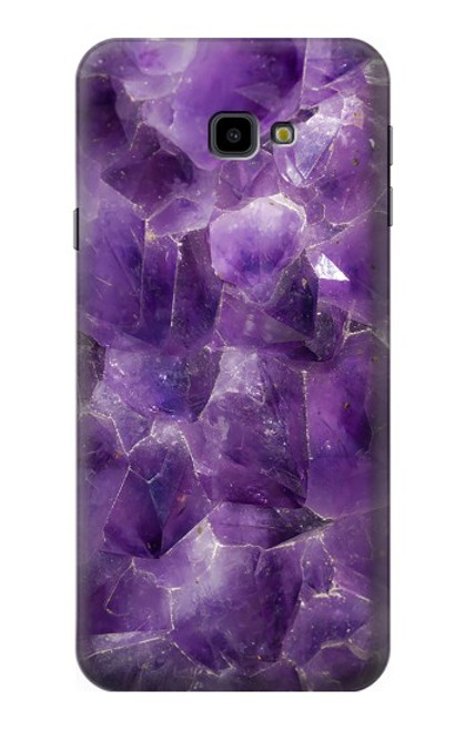 W3713 Graphique violet améthyste à quartz imprimé Etui Coque Housse et Flip Housse Cuir pour Samsung Galaxy J4+ (2018), J4 Plus (2018)