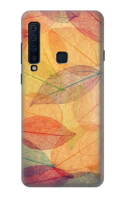 W3686 Automne Feuille Automne Etui Coque Housse et Flip Housse Cuir pour Samsung Galaxy A9 (2018), A9 Star Pro, A9s