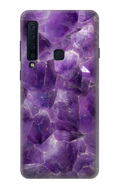 W3713 Graphique violet améthyste à quartz imprimé Etui Coque Housse et Flip Housse Cuir pour Samsung Galaxy A9 (2018), A9 Star Pro, A9s