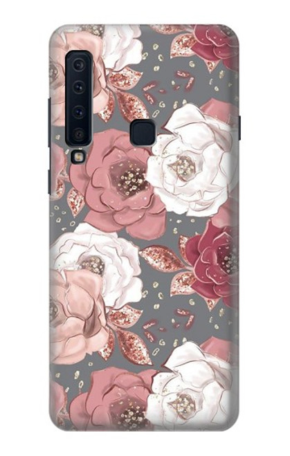 W3716 Motif floral rose Etui Coque Housse et Flip Housse Cuir pour Samsung Galaxy A9 (2018), A9 Star Pro, A9s