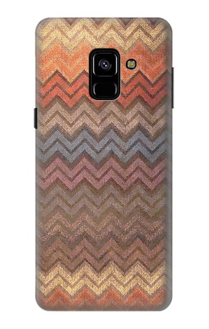 W3752 Motif de tissu en zigzag imprimé graphique Etui Coque Housse et Flip Housse Cuir pour Samsung Galaxy A8 (2018)