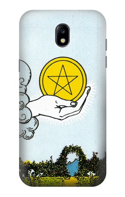 W3722 Carte de tarot Pièces de l'As des Pentacles Etui Coque Housse et Flip Housse Cuir pour Samsung Galaxy J5 (2017) EU Version