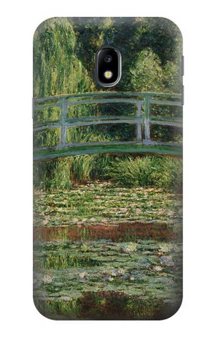 W3674 Claude Monet La passerelle japonaise et la piscine de nénuphars Etui Coque Housse et Flip Housse Cuir pour Samsung Galaxy J3 (2017) EU Version