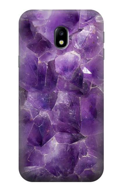 W3713 Graphique violet améthyste à quartz imprimé Etui Coque Housse et Flip Housse Cuir pour Samsung Galaxy J3 (2017) EU Version