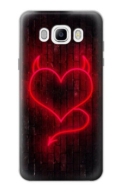 W3682 Cœur du diable Etui Coque Housse et Flip Housse Cuir pour Samsung Galaxy J7 (2016)