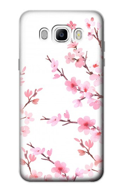 W3707 Fleur de cerisier rose fleur de printemps Etui Coque Housse et Flip Housse Cuir pour Samsung Galaxy J7 (2016)