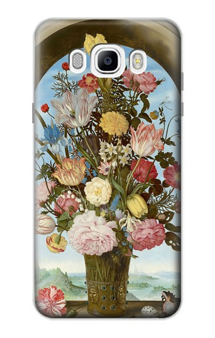 W3749 Vase de fleurs Etui Coque Housse et Flip Housse Cuir pour Samsung Galaxy J7 (2016)