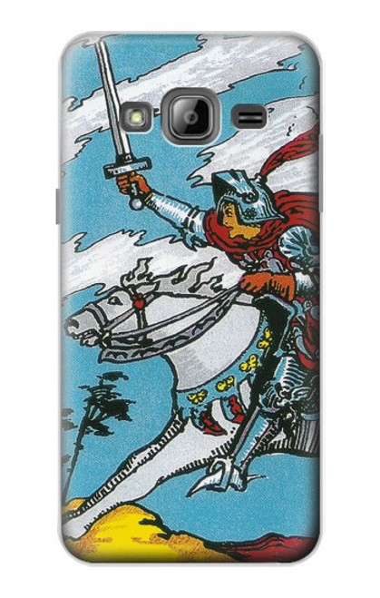 W3731 Carte de tarot chevalier des épées Etui Coque Housse et Flip Housse Cuir pour Samsung Galaxy J3 (2016)