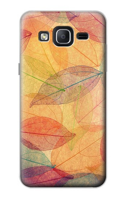 W3686 Automne Feuille Automne Etui Coque Housse et Flip Housse Cuir pour Samsung Galaxy On5