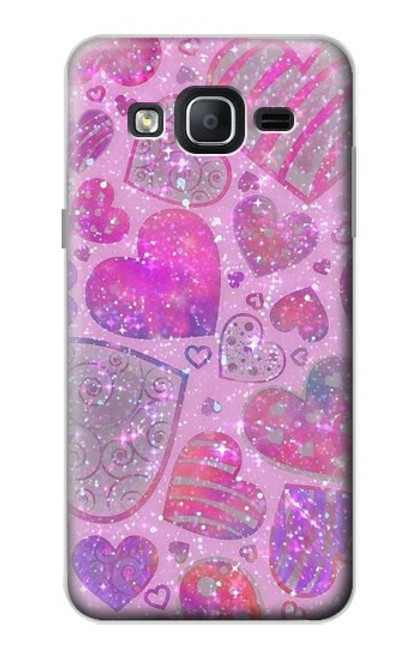 W3710 Coeur d'amour rose Etui Coque Housse et Flip Housse Cuir pour Samsung Galaxy On5