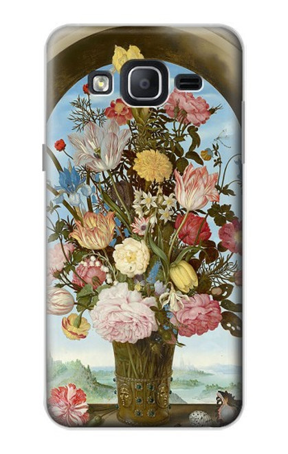 W3749 Vase de fleurs Etui Coque Housse et Flip Housse Cuir pour Samsung Galaxy On5