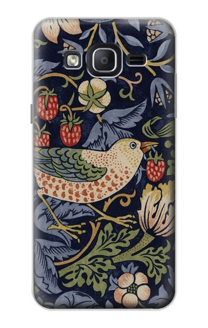 W3791 William Morris Strawberry Thief Fabric Etui Coque Housse et Flip Housse Cuir pour Samsung Galaxy On5