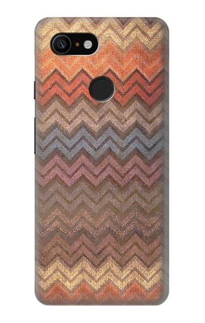 W3752 Motif de tissu en zigzag imprimé graphique Etui Coque Housse et Flip Housse Cuir pour Google Pixel 3