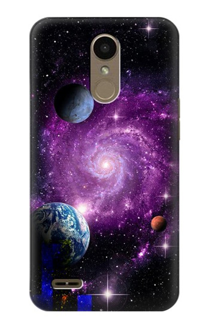 W3689 Planète spatiale Galaxy Etui Coque Housse et Flip Housse Cuir pour LG K10 (2018), LG K30