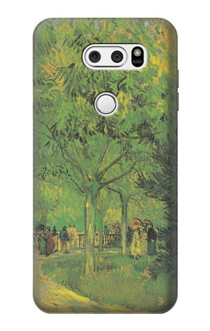 W3748 Van Gogh une ruelle dans un jardin public Etui Coque Housse et Flip Housse Cuir pour LG V30, LG V30 Plus, LG V30S ThinQ, LG V35, LG V35 ThinQ