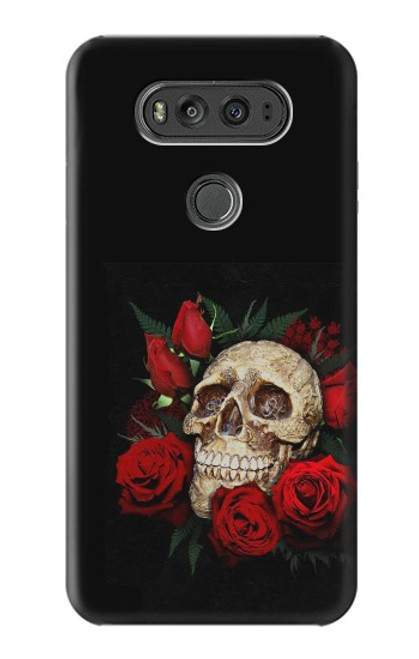 W3753 Roses de crâne gothique sombre Etui Coque Housse et Flip Housse Cuir pour LG V20