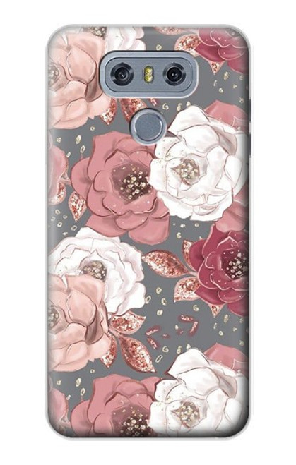 W3716 Motif floral rose Etui Coque Housse et Flip Housse Cuir pour LG G6