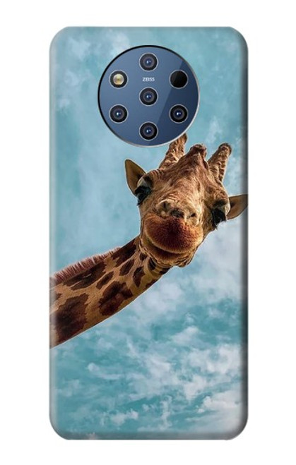 W3680 Girafe de sourire mignon Etui Coque Housse et Flip Housse Cuir pour Nokia 9 PureView