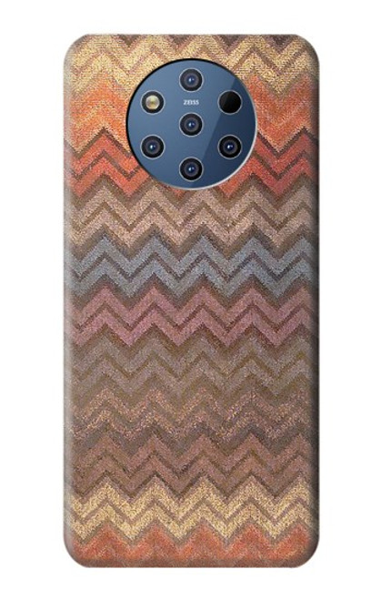 W3752 Motif de tissu en zigzag imprimé graphique Etui Coque Housse et Flip Housse Cuir pour Nokia 9 PureView