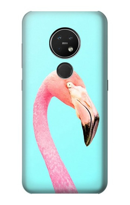 W3708 Flamant rose Etui Coque Housse et Flip Housse Cuir pour Nokia 7.2