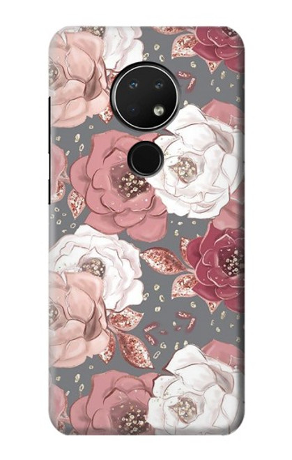 W3716 Motif floral rose Etui Coque Housse et Flip Housse Cuir pour Nokia 6.2