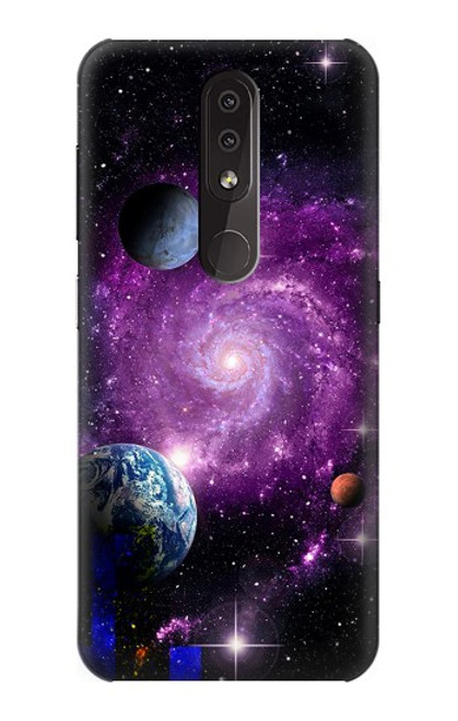 W3689 Planète spatiale Galaxy Etui Coque Housse et Flip Housse Cuir pour Nokia 4.2