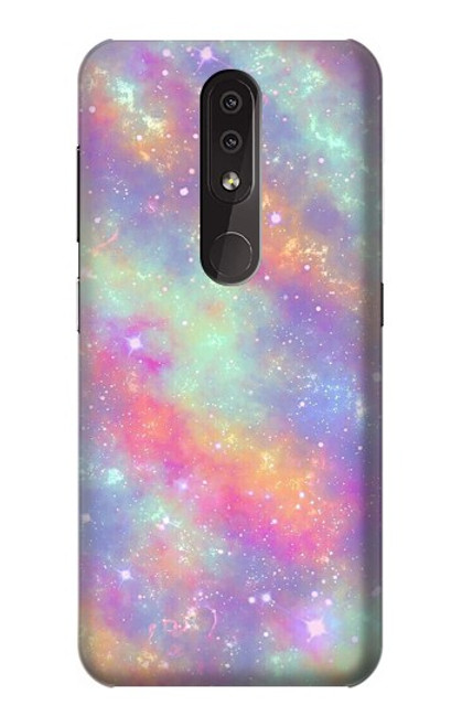 W3706 Arc-en-ciel pastel Galaxy Pink Sky Etui Coque Housse et Flip Housse Cuir pour Nokia 4.2