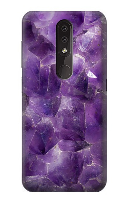 W3713 Graphique violet améthyste à quartz imprimé Etui Coque Housse et Flip Housse Cuir pour Nokia 4.2