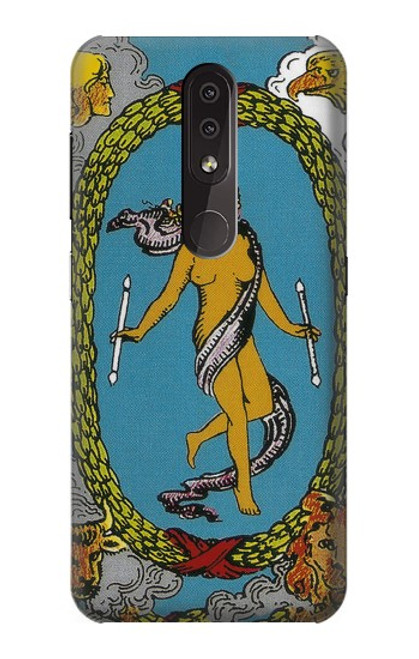 W3746 Carte de tarot le monde Etui Coque Housse et Flip Housse Cuir pour Nokia 4.2