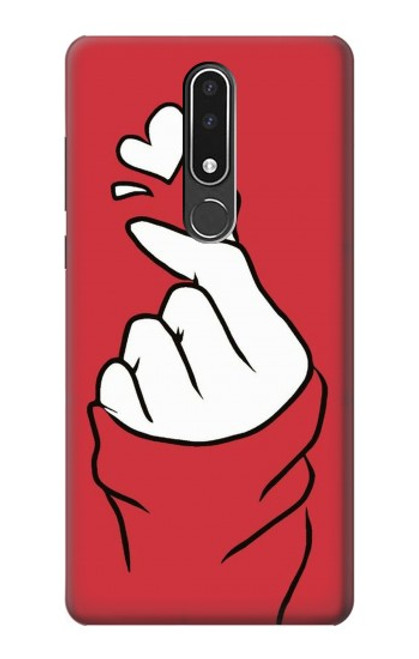 W3701 Mini signe d'amour de coeur Etui Coque Housse et Flip Housse Cuir pour Nokia 3.1 plus