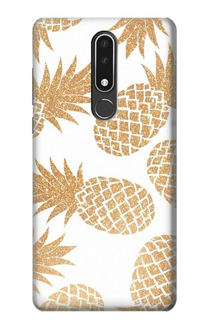 W3718 Ananas sans soudure Etui Coque Housse et Flip Housse Cuir pour Nokia 3.1 plus