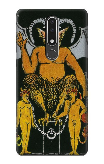 W3740 Carte de tarot le diable Etui Coque Housse et Flip Housse Cuir pour Nokia 3.1 plus